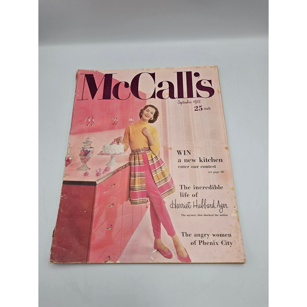McCall's Magazine September 1955 Women OS Pink Good Vintage 1950s‎ Ephemera